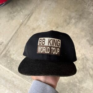 BB King World Tour Hat Cap Black Wool Acrylic‎ Blend Music Band Concert